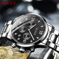 OLEVS 2862 branded Men Watches Sports Waterproof Analog Quartz Clock Multifunction Chronograph stainless steel Business Watch